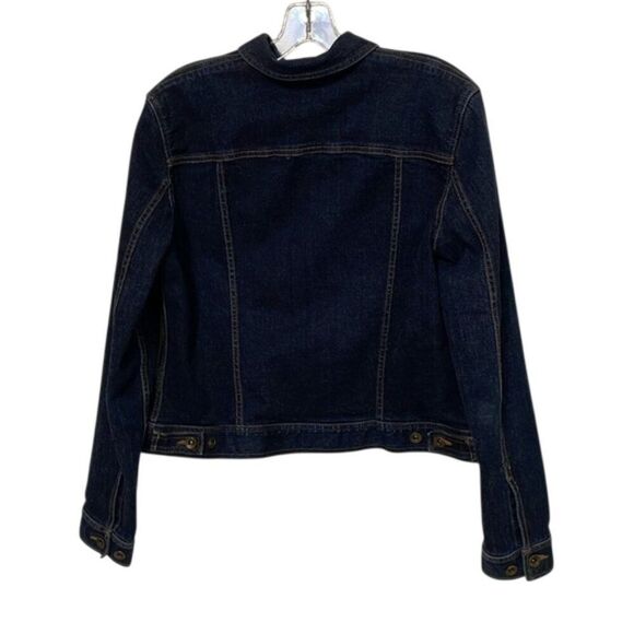 Ralph Lauren Jean Co. Blue Denim Jean Jacket Womens Size Large Dark Wash - Picture 5 of 8